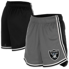 Las Vegas Raiders New Era Women's Sport Classics Mesh Shorts Silver/Black - NFL