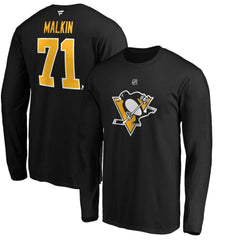 Evgeni Malkin Pittsburgh Penguins Fanatics Authentic Stack Name & Number T-Shirt Black