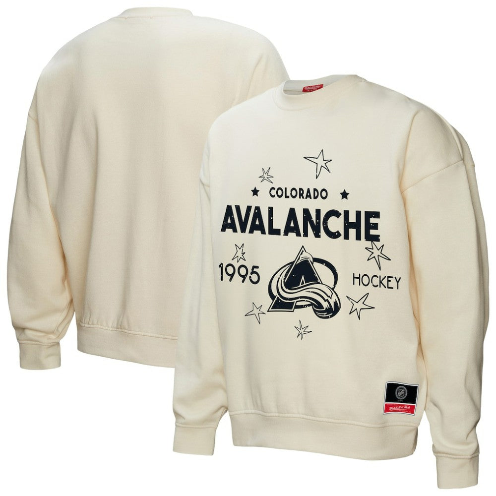 Colorado Avalanche - Mitchell & Ness Women's Logo 3.0 Pullover Sweatshirt Cream