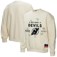 New Jersey Devils - Mitchell & Ness Women's Logo 3.0 Pullover Sweatshirt Cream