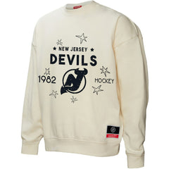 New Jersey Devils - Mitchell & Ness Women's Logo 3.0 Pullover Sweatshirt Cream