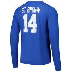 Amon-Ra St. Brown Detroit Lions Majestic Threads Name & Number Long Sleeve T-Shirt Blue - NFL