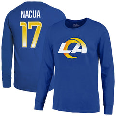 Puka Nacua Los Angeles Rams Majestic Threads Name & Number Non-Distressed Long Sleeve T-Shirt Royal - NFL