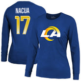 Puka Nacua Los Angeles Rams Majestic Threads Women's Player Name & Number Long Sleeve T-Shirt Royal - NFL