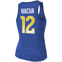Puka Nacua Los Angeles Rams Majestic Threads Women's Name & Number Tri-Blend Scoop Neck Tank Top Royal - NFL