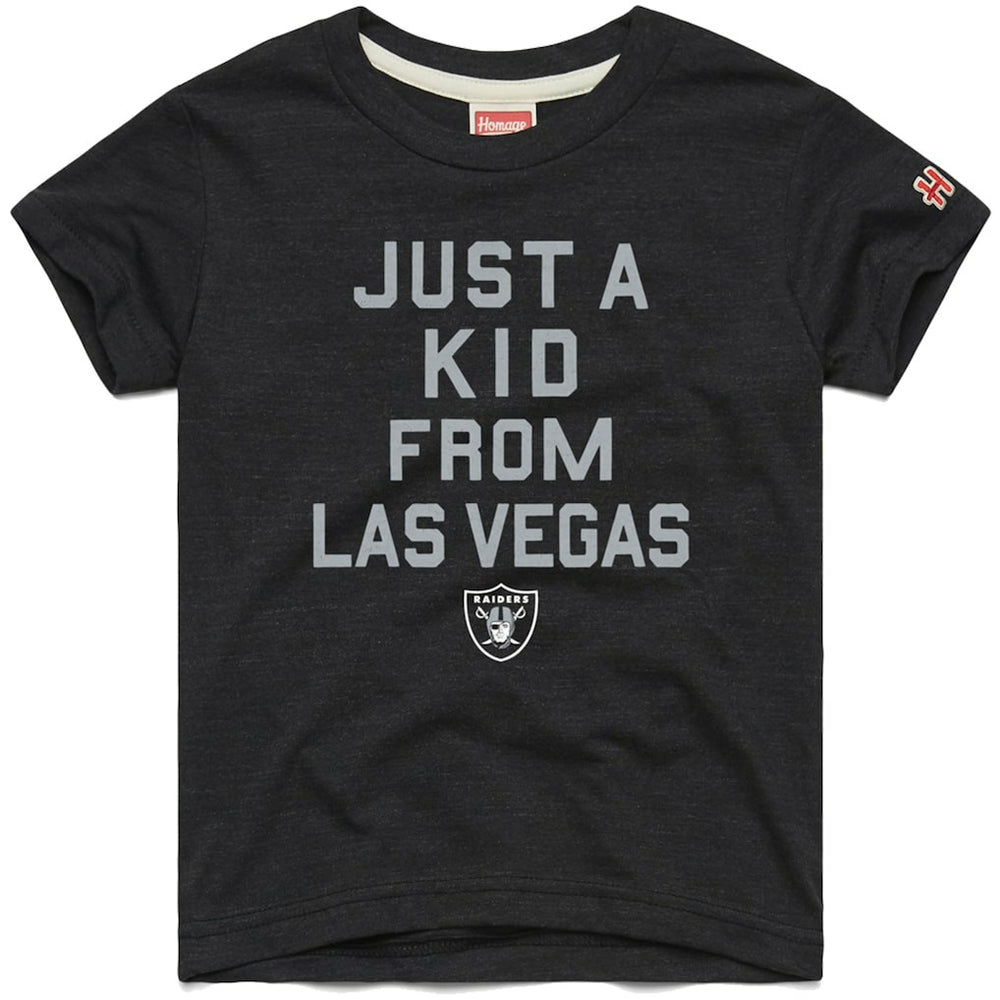 Las Vegas Raiders Homage Youth Just a Kid Tri-Blend T-Shirt Black - NFL