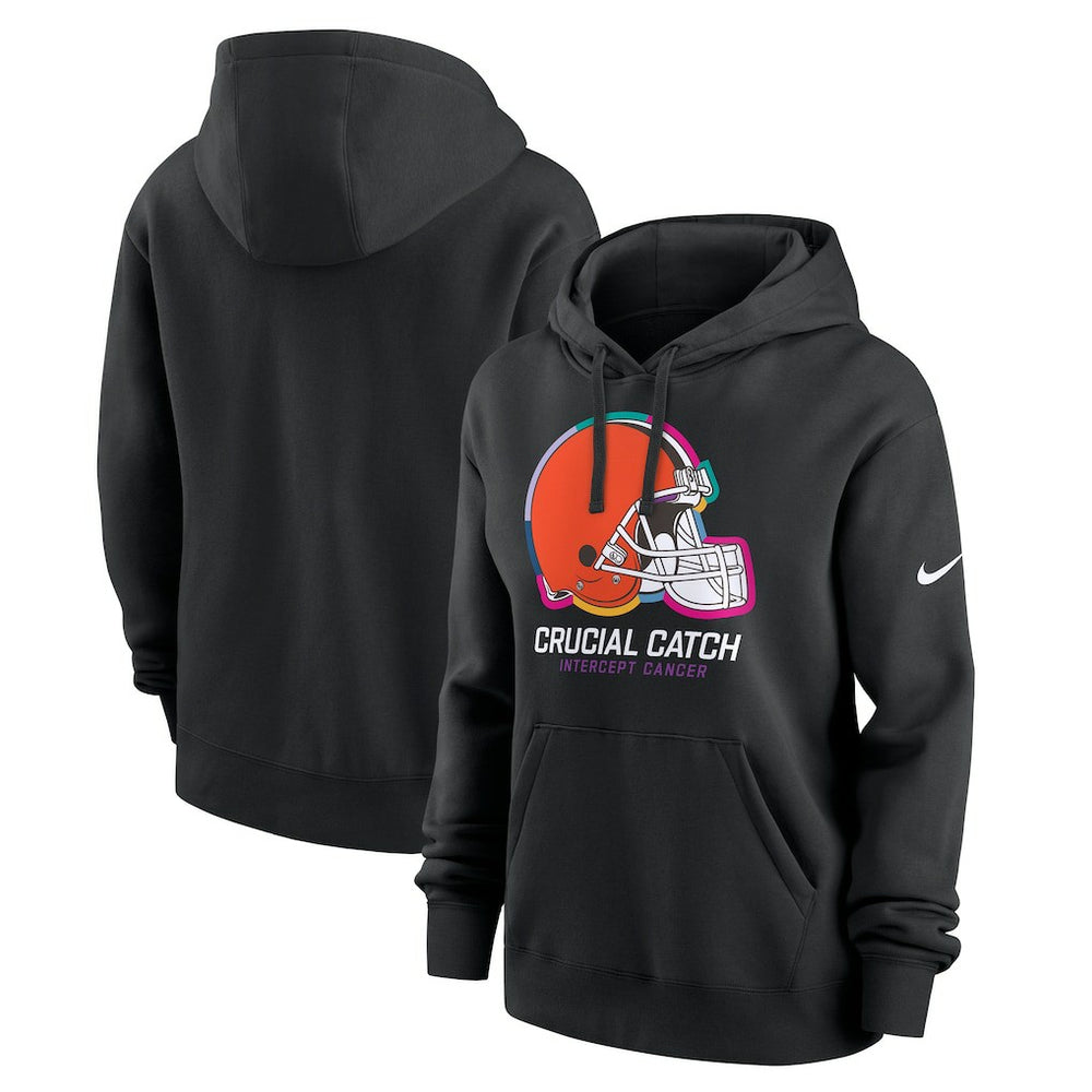 Cleveland Browns Women's 2024 NFL Crucial Catch Club Pullover Hoodie Black - Nike