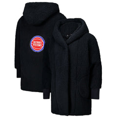 NBA - The Best Lounger in the World By Jill Martin Detroit Pistons Unisex Black Oversized Open-Front Hoodie Sweater