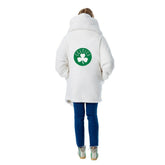 NBA - The Best Lounger in the World By Jill Martin Boston Celtics Unisex Cream Oversized Open-Front Hoodie Sweater