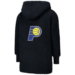 NBA - The Best Lounger in the World By Jill Martin Indiana Pacers Unisex Black Oversized Open-Front Hoodie Sweater