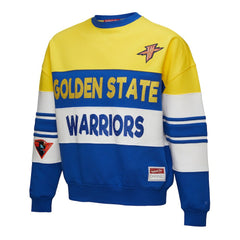 Mitchell & Ness - Golden State Warriors x DANNIJO Women's Blocked Pullover Sweatshirt - Gold/Royal