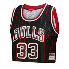 Mitchell & Ness - Scottie Pippen Chicago Bulls x DANNIJO Women's Fashion Cropped Basketball Jersey - Black