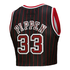 Mitchell & Ness - Scottie Pippen Chicago Bulls x DANNIJO Women's Fashion Cropped Basketball Jersey - Black