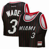 Mitchell & Ness - Dwyane Wade Miami Heat x DANNIJO Women's Fashion Cropped Basketball Jersey - Black