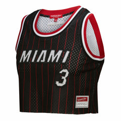 Mitchell & Ness - Dwyane Wade Miami Heat x DANNIJO Women's Fashion Cropped Basketball Jersey - Black