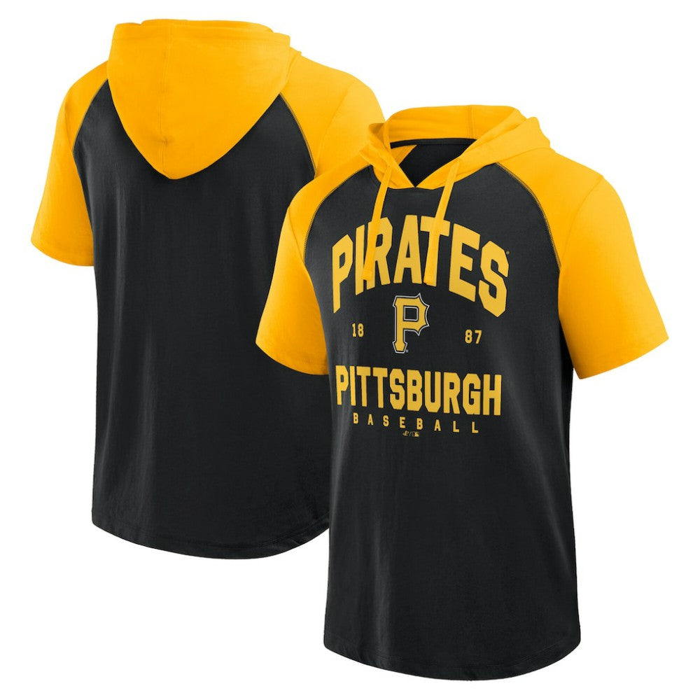 Pittsburgh Pirates Logo Athletic Prime Raglan Short Sleeve Hoodie T-Shirt for sale