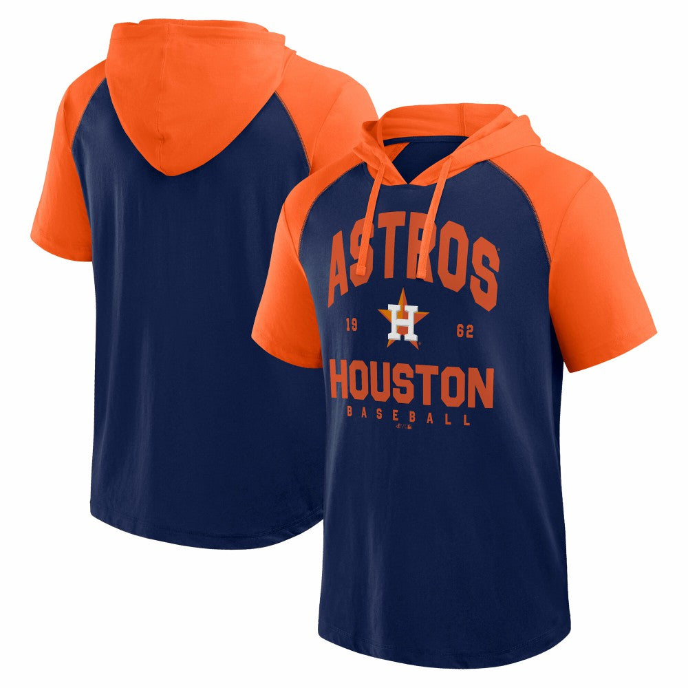 Houston Astros Logo Athletic Prime Raglan Short Sleeve Hoodie T-Shirt for sale