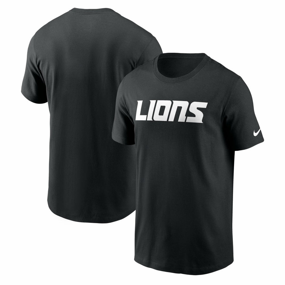 Detroit Lions Primetime Wordmark Essential T-Shirt Black - Nike