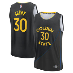 Fanatics - Stephen Curry Golden State Warriors Youth Fast Break Replica Player Jersey - Statement Editi- Black