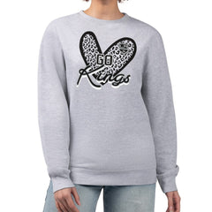 Los Angeles Kings - G-III 4Her by Carl Banks Women's Animal Print Heart Fleece Pullover Sweatshirt Heather Gray