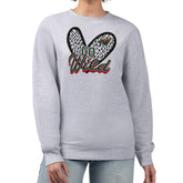 Minnesota Wild - G-III 4Her by Carl Banks Women's Animal Print Heart Fleece Pullover Sweatshirt Heather Gray