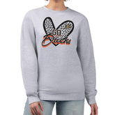 Anaheim Ducks - G-III 4Her by Carl Banks Women's Animal Print Heart Fleece Pullover Sweatshirt Heather Gray