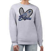 St. Louis Blues - G-III 4Her by Carl Banks Women's Animal Print Heart Fleece Pullover Sweatshirt Heather Gray