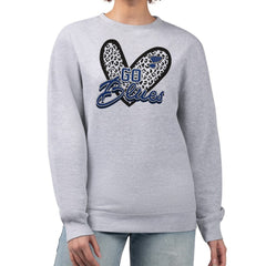 St. Louis Blues - G-III 4Her by Carl Banks Women's Animal Print Heart Fleece Pullover Sweatshirt Heather Gray