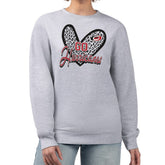 Carolina Hurricanes - G-III 4Her by Carl Banks Women's Animal Print Heart Fleece Pullover Sweatshirt Heather Gray