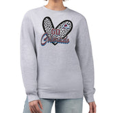 Colorado Avalanche - G-III 4Her by Carl Banks Women's Animal Print Heart Fleece Pullover Sweatshirt Heather Gray