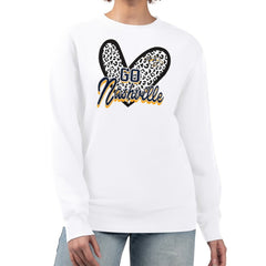 Nashville Predators - G-III 4Her by Carl Banks Women's Animal Print Heart Fleece Pullover Sweatshirt White