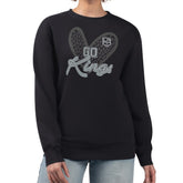 Los Angeles Kings - G-III 4Her by Carl Banks Women's Animal Print Heart Fleece Pullover Sweatshirt Black