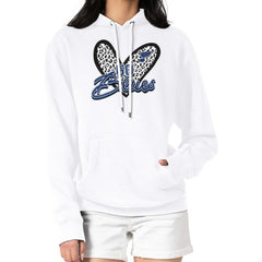 St. Louis Blues - G-III 4Her by Carl Banks Women's Animal Print Heart Fleece Pullover Hoodie White