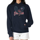 Columbus Blue Jackets - G-III 4Her by Carl Banks Women's Animal Print Heart Fleece Pullover Hoodie Navy