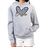 Buffalo Sabres - G-III 4Her by Carl Banks Women's Animal Print Heart Fleece Pullover Hoodie Heather Gray