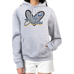 Buffalo Sabres - G-III 4Her by Carl Banks Women's Animal Print Heart Fleece Pullover Hoodie Heather Gray