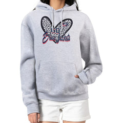 Columbus Blue Jackets - G-III 4Her by Carl Banks Women's Animal Print Heart Fleece Pullover Hoodie Heather Gray