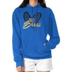 St. Louis Blues - G-III 4Her by Carl Banks Women's Animal Print Heart Fleece Pullover Hoodie Blue
