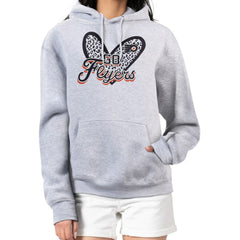 Philadelphia Flyers - G-III 4Her by Carl Banks Women's Animal Print Heart Fleece Pullover Hoodie Heather Gray