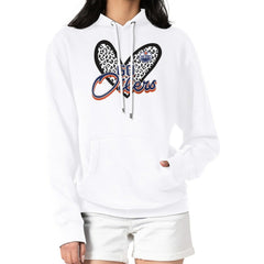 Edmonton Oilers - G-III 4Her by Carl Banks Women's Animal Print Heart Fleece Pullover Hoodie White