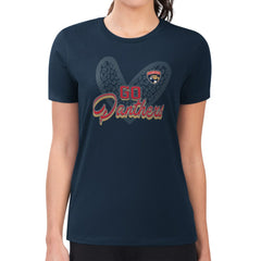 Florida Panthers - G-III 4Her by Carl Banks Women's Super-Slim Fit Lightweight Animal Print Heart T-Shirt Navy