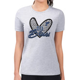 St. Louis Blues - G-III 4Her by Carl Banks Women's Super-Slim Fit Lightweight Animal Print Heart T-Shirt Heather Gray