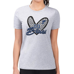 St. Louis Blues - G-III 4Her by Carl Banks Women's Super-Slim Fit Lightweight Animal Print Heart T-Shirt Heather Gray