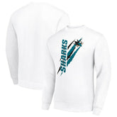 San Jose Sharks - Starter Color Scratch Pullover Sweatshirt White