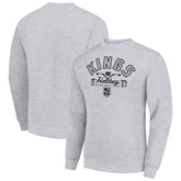 Los Angeles Kings - Starter Stick And Puck Logo Fleece Pullover Sweatshirt Heather Gray