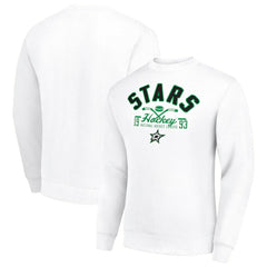 Dallas Stars - Starter Stick And Puck Logo Fleece Pullover Sweatshirt White