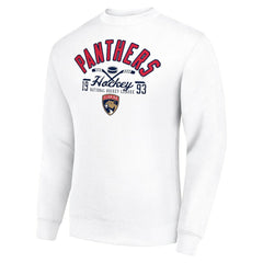 Florida Panthers - Starter Stick And Puck Logo Fleece Pullover Sweatshirt White