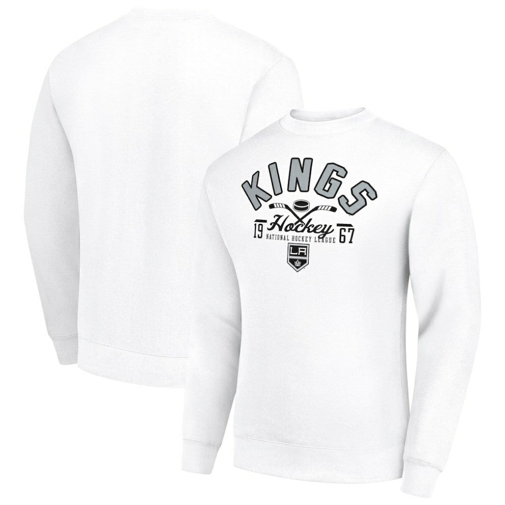 Los Angeles Kings - Starter Stick And Puck Logo Fleece Pullover Sweatshirt White
