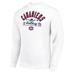 Montreal Canadiens - Starter Stick And Puck Logo Fleece Pullover Sweatshirt White