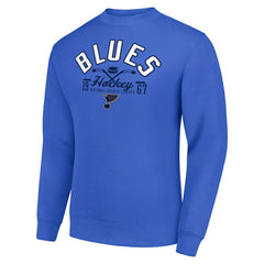 St. Louis Blues - Starter Stick And Puck Logo Fleece Pullover Sweatshirt Royal